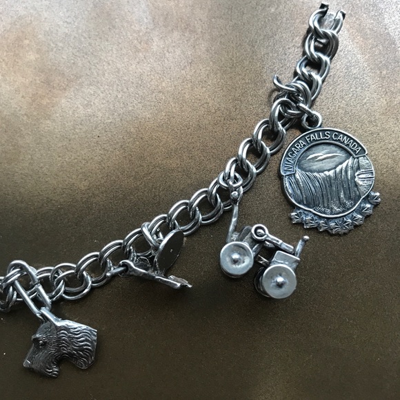 VINTAGE Charm Bracelet Kinetic Sterling Silver MOVING! dog show horse - Picture 5 of 10